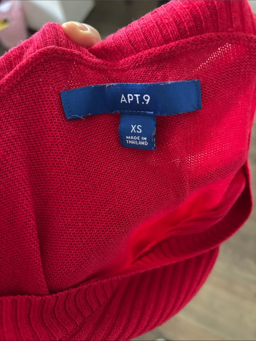 Apt. 9 Red Long Sleeve Ribbed Knit Top